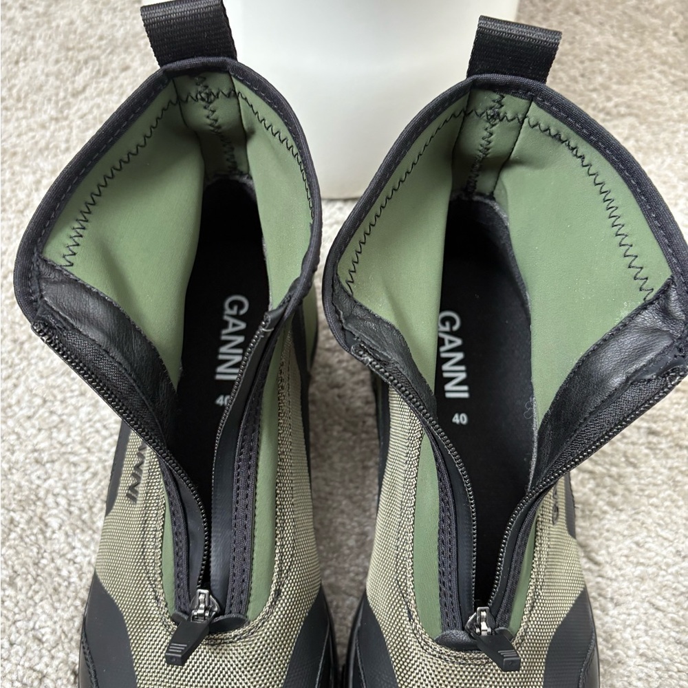 Ganni Green Colorblock Performance Vibram High Top Sneakers in Kalamata - Picture 7 of 11